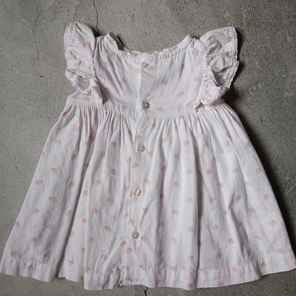 White Dress with strawberries, 6-9 months - Picture 2 of 5